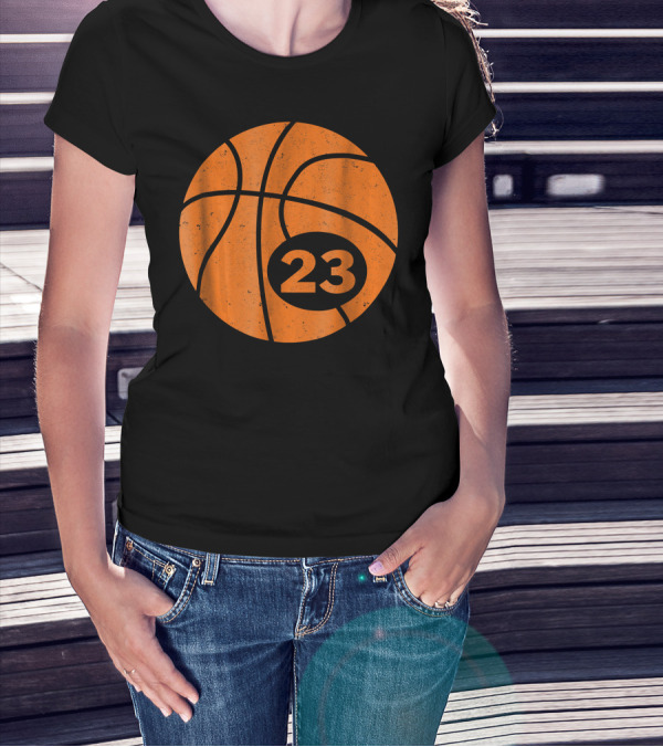Basketball Player Jersey Number 23 Graphic Ball T-Shirt