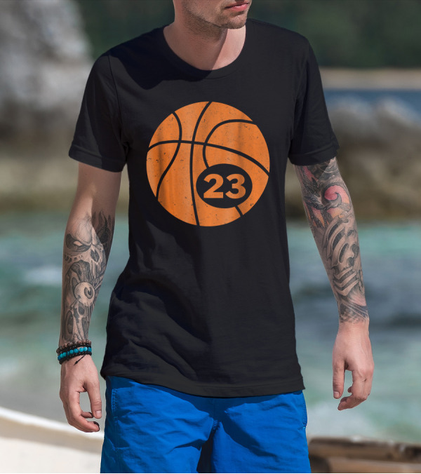Basketball Player Jersey Number 23 Graphic Ball T-Shirt