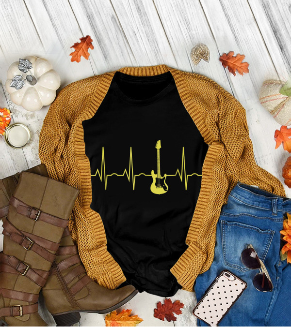 Bass Guitar Player Heartbeat Rhythm T-Shirt
