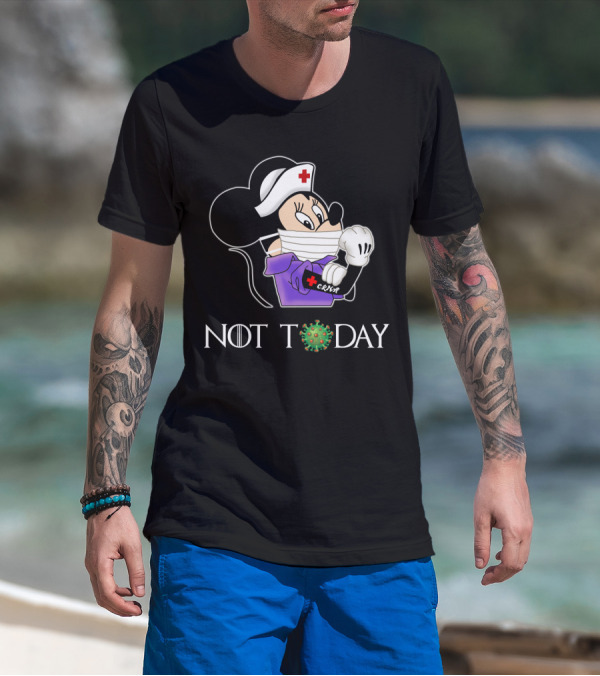 CRNA NOT TODAY Nurse Mouse Mask Virus T-Shirt