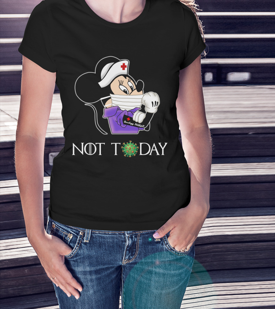 Oncology NURSE N NOT TODAY Cartoon Hero In Pandemic T-Shirt