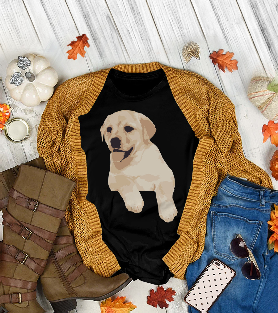 Happy Labrador Retriever Puppy in Playful Pose T-Shirt