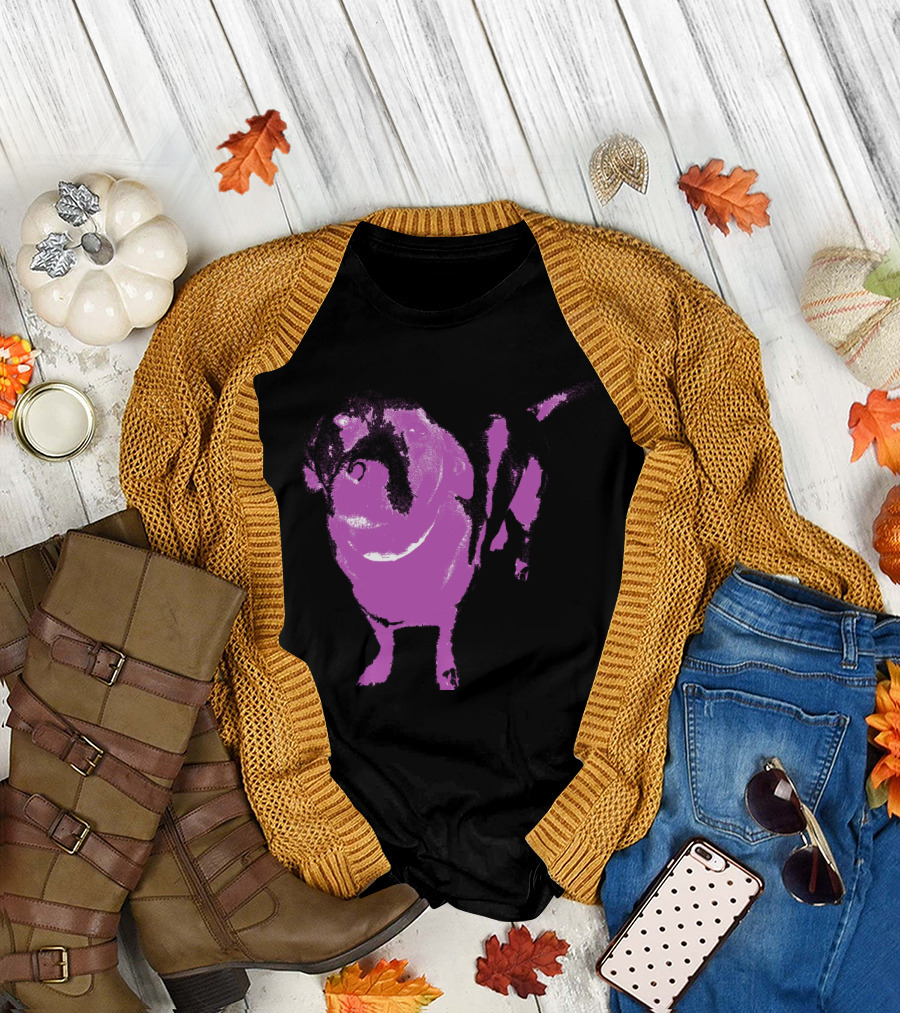 Belly Standing Magenta Bulldog T-Shirt