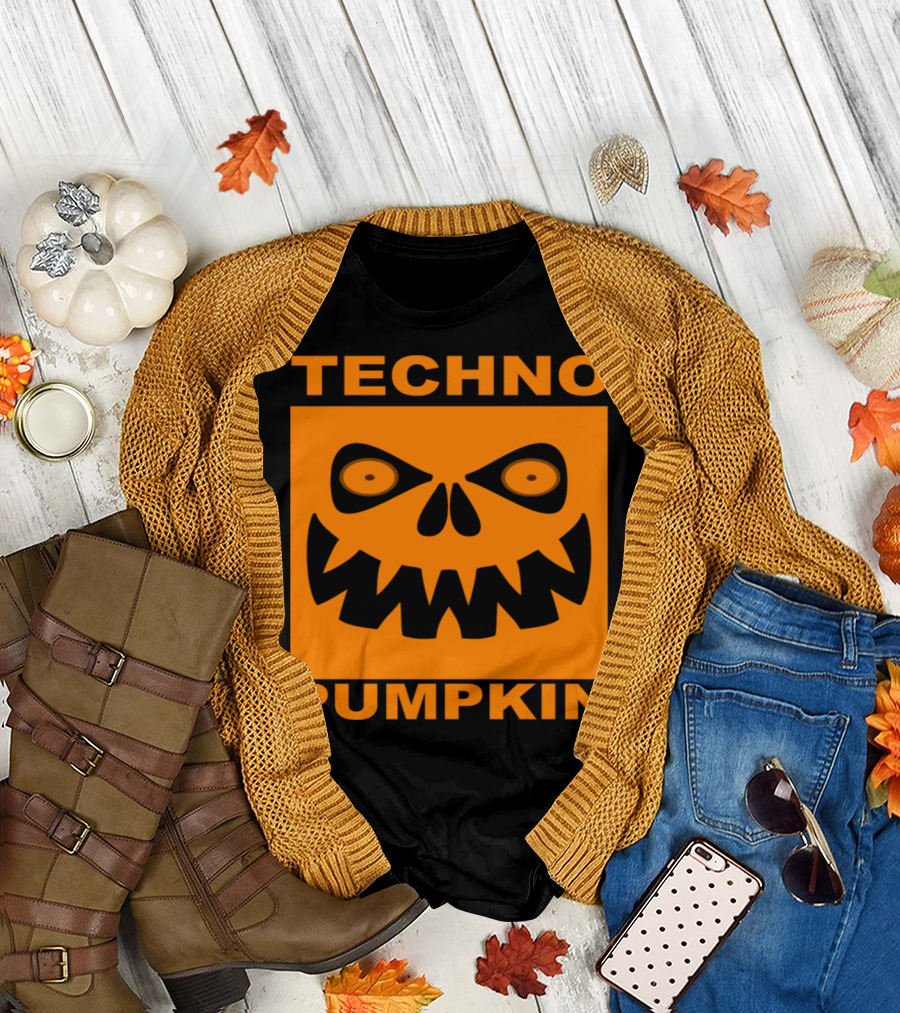 TECHNO PUMPKIN HALLOWEEN FACE T-Shirt