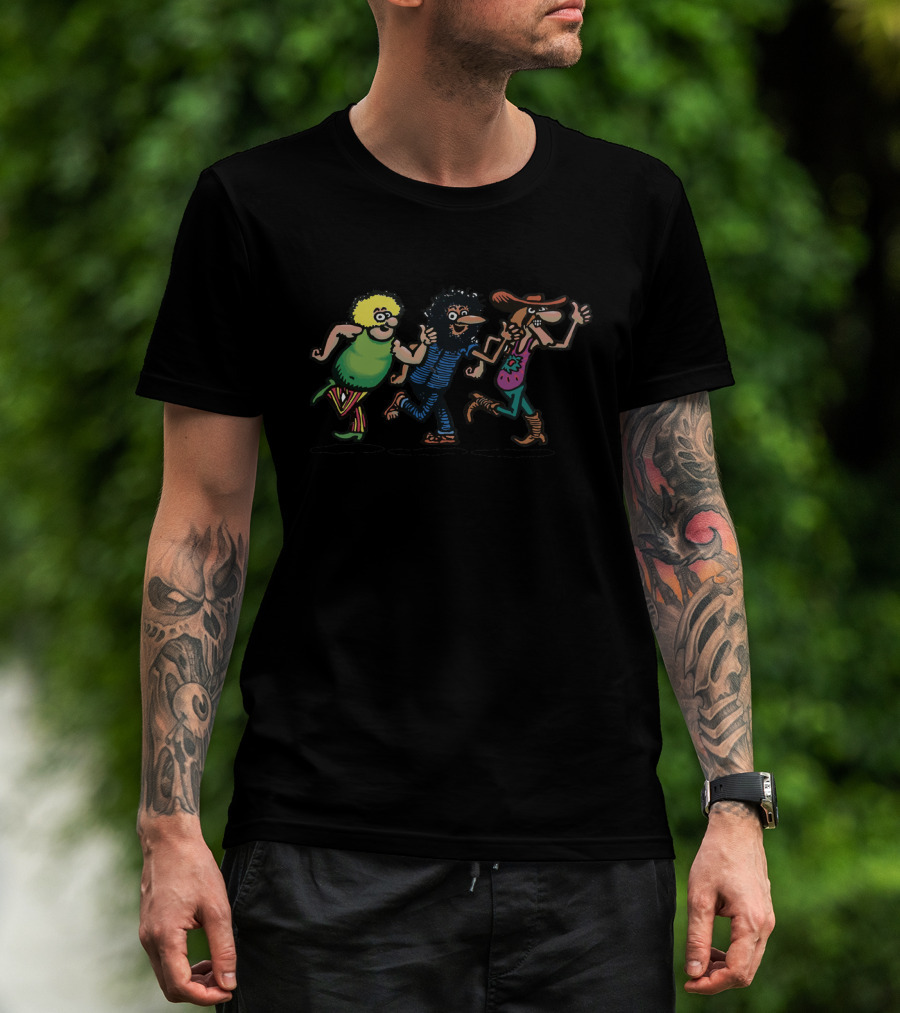 The Fabulous Furry Freak Brothers Comic Style Trio Walking T-Shirt