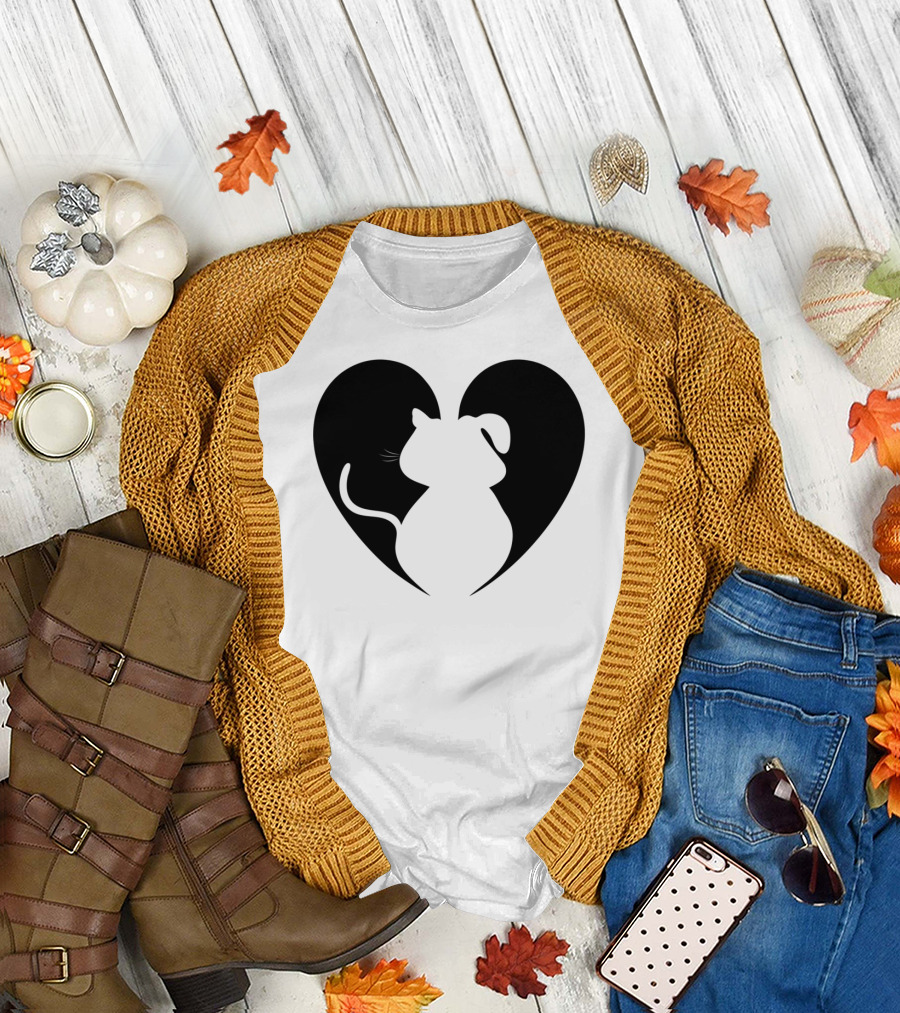 Heart-Shaped Dog and Cat Duo for Pet Lovers T-Shirt