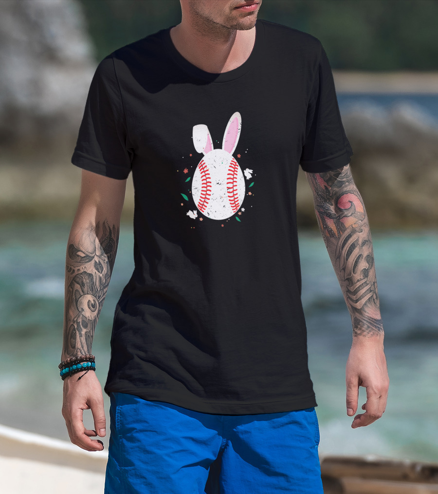 Easter Bunny Baseball Egg Costume Easter Day T-Shirt