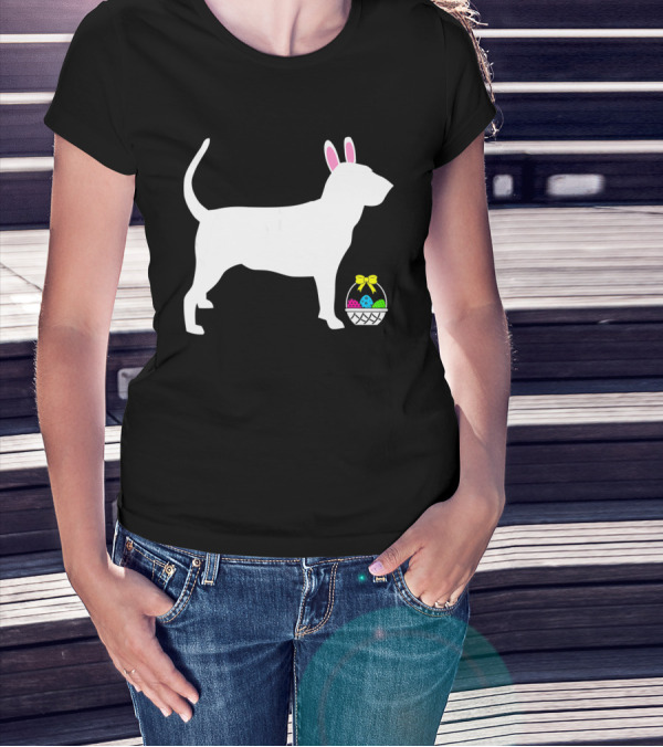 Bloodhound Dog Easter Bunny Ears Basket T-Shirt