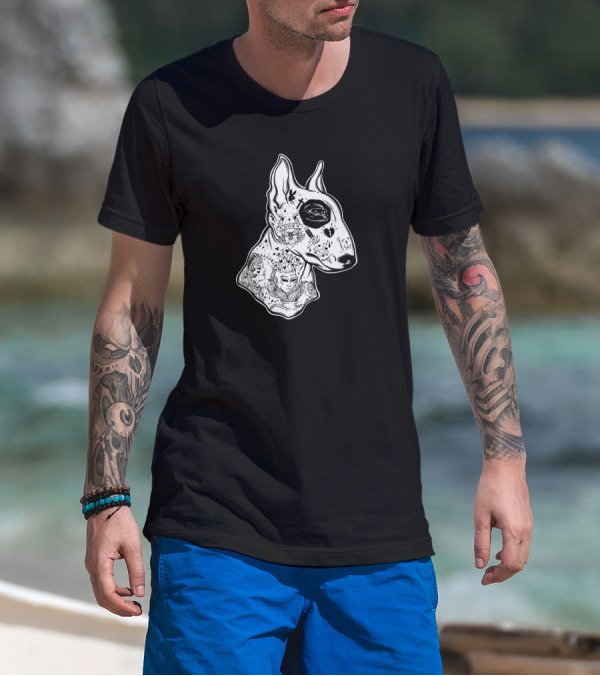 Inked Bull Terrier Lucky Old School Tattoo T-Shirt