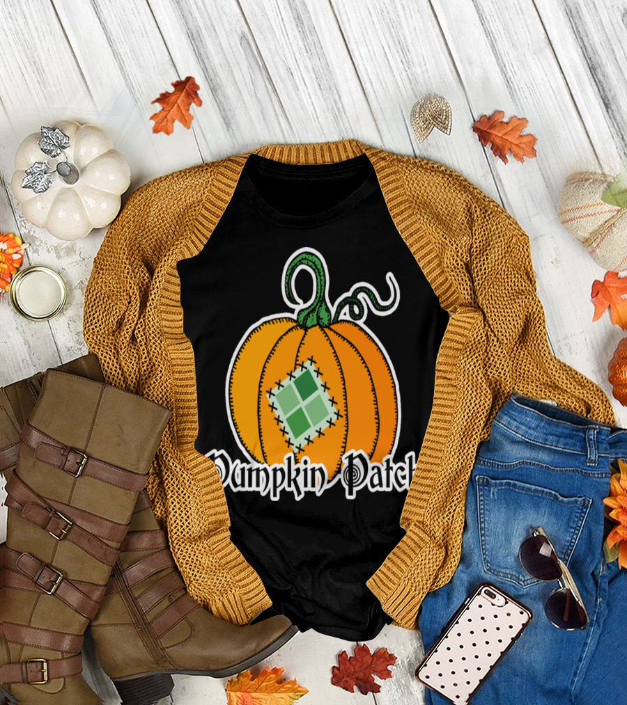 Pumpkin Patch Halloween Quilted Humor T-Shirt