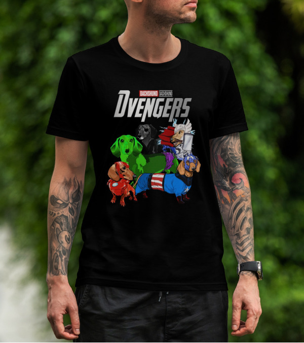Dvengers Dachshund Dogs As Superhero Avengers Characters T-Shirt