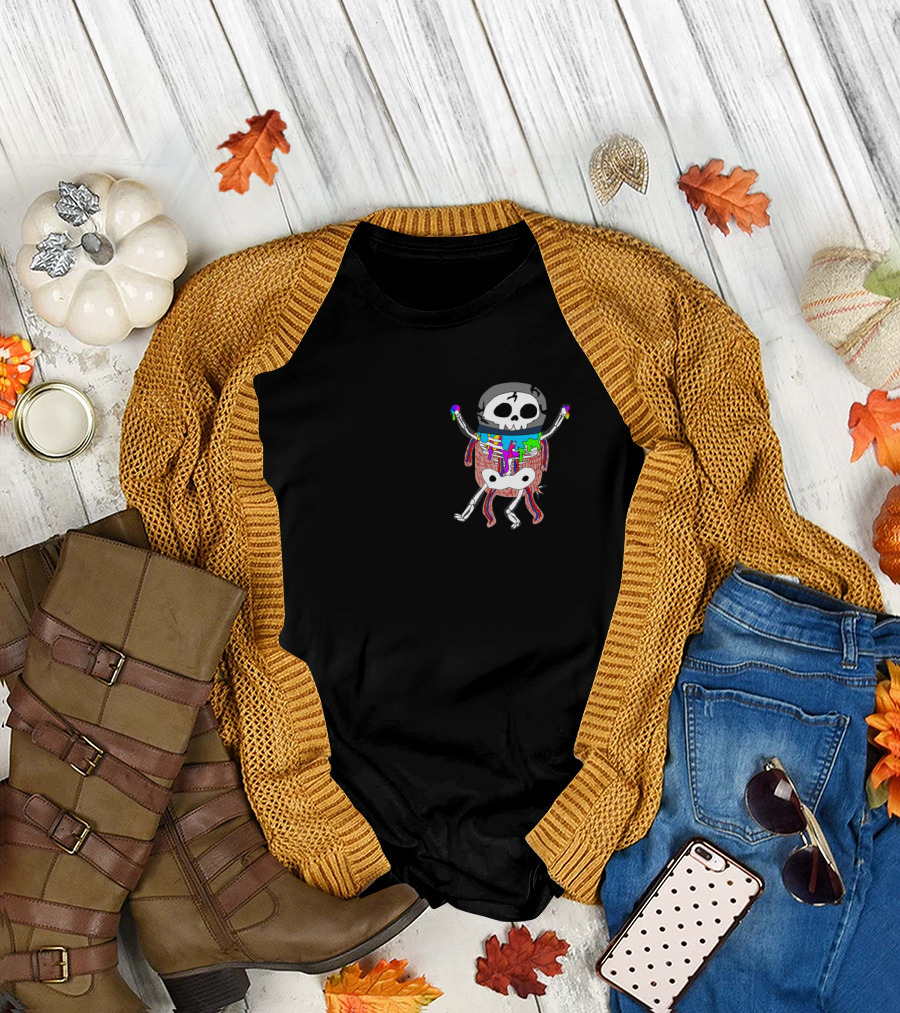 Trippy Space Dog Skeleton Abstract Psychedelic T-Shirt