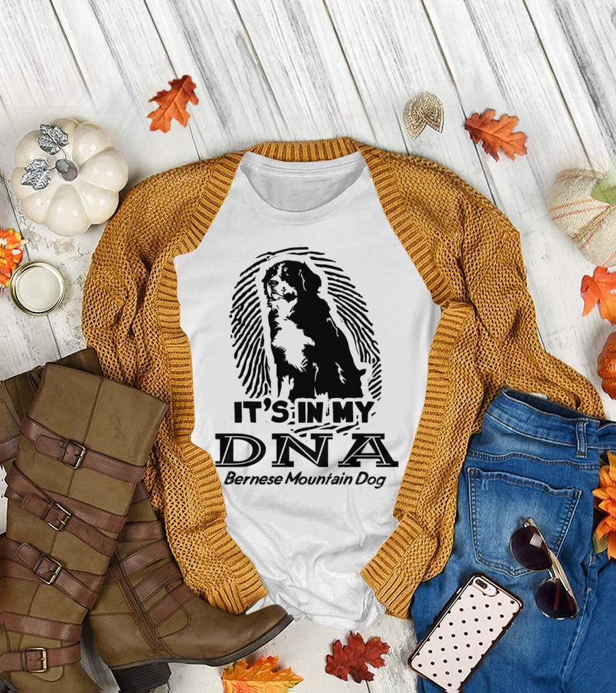 Bernese Mountain Dog It's in My DNA Fingerprint T-Shirt
