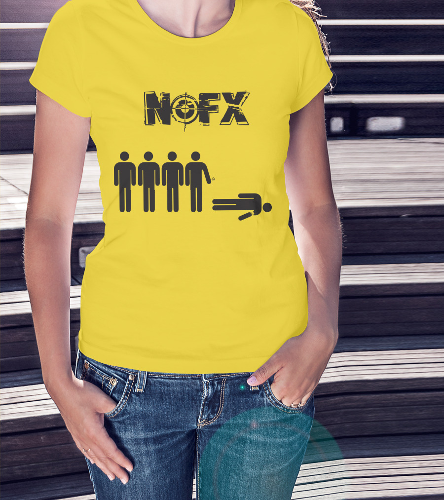NOFX Band Stick Figure Humor Black Yellow T-Shirt