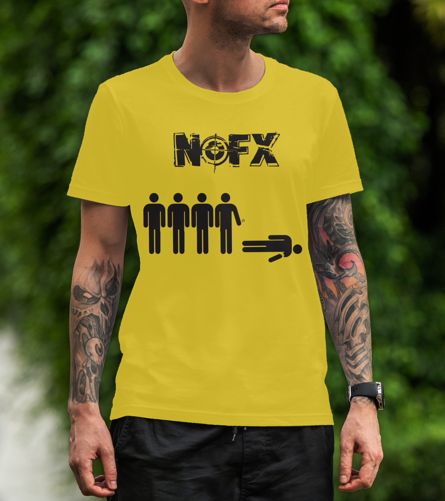 NOFX Band Stick Figure Humor Black Yellow T-Shirt