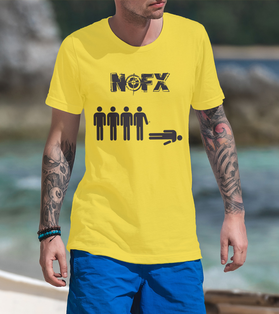 NOFX Band Stick Figure Humor Black Yellow T-Shirt