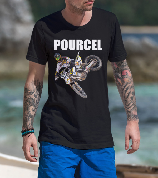 POURCEL Rockstar Husqvarna Motocross Racer 377 T-Shirt