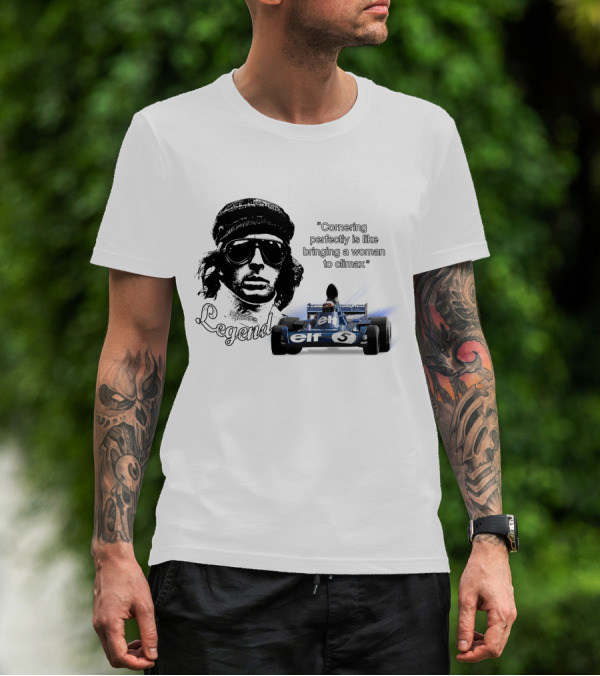 Jackie Stewart Cornering Perfectly Legend T-Shirt