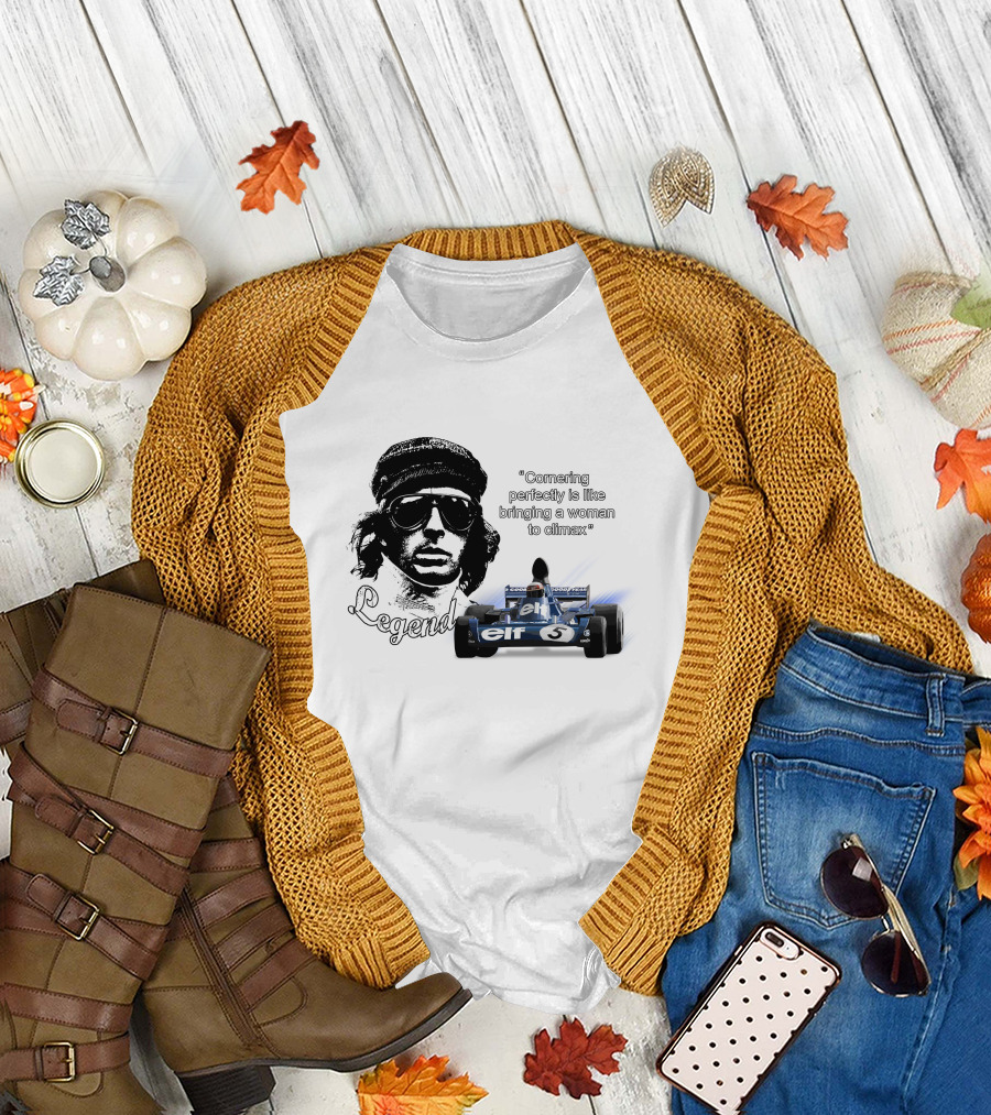 Jackie Stewart Cornering Perfectly Legend T-Shirt