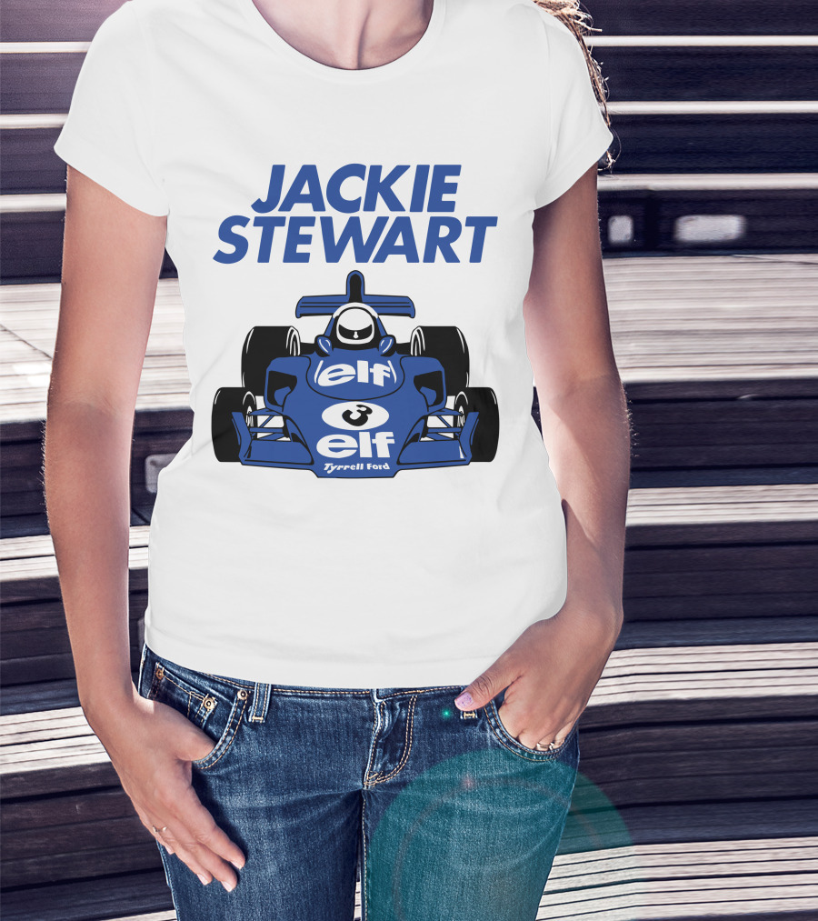 Jackie Stewart Tyrrell Ford Elf Racing Car T-Shirt