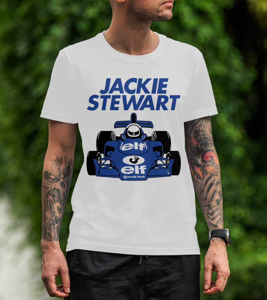 Jackie Stewart Tyrrell Ford Elf Racing Car T-Shirt