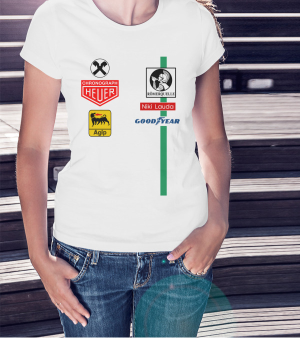 Heuer Chronograph Agip Römerquelle Niki Lauda Goodyear T-Shirt
