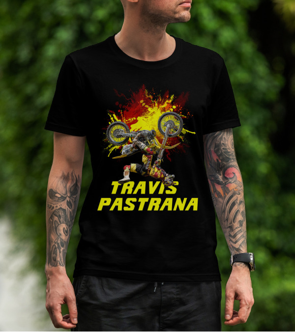 TRAVIS PASTRANA Freestyle Motocross Stunt Action T-Shirt