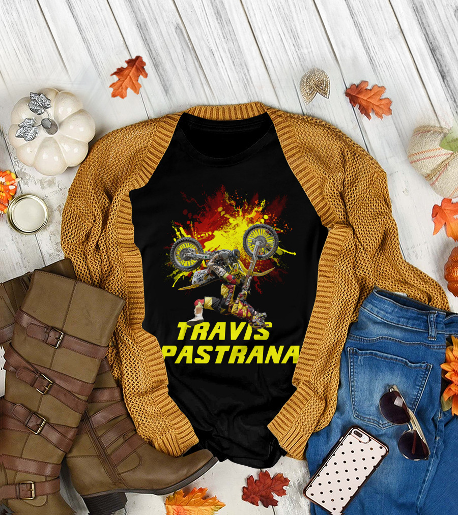 TRAVIS PASTRANA Freestyle Motocross Stunt Action T-Shirt