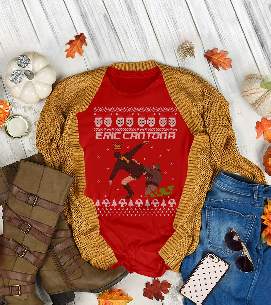 Eric Cantona Iconic Jump Festive T-Shirt