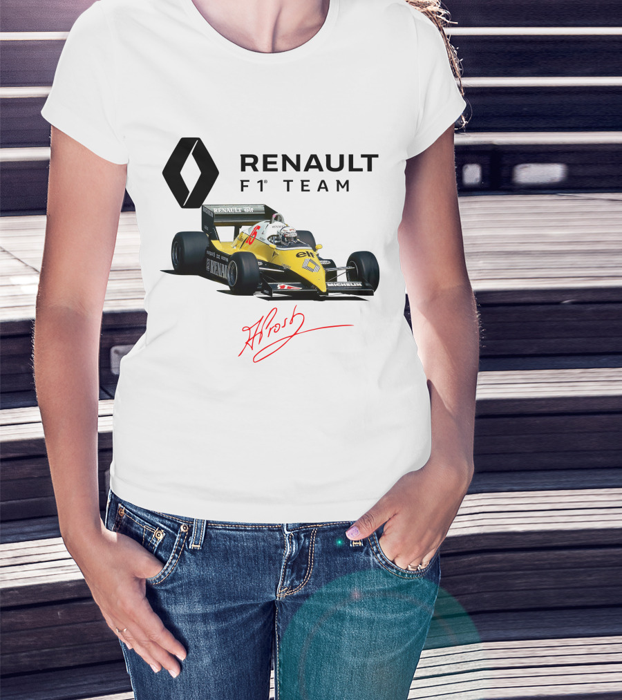 Renault F1 Team Alain Prost Racing Car Signature T-Shirt