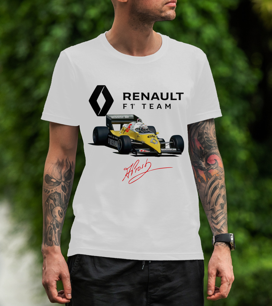 Renault F1 Team Alain Prost Racing Car Signature T-Shirt