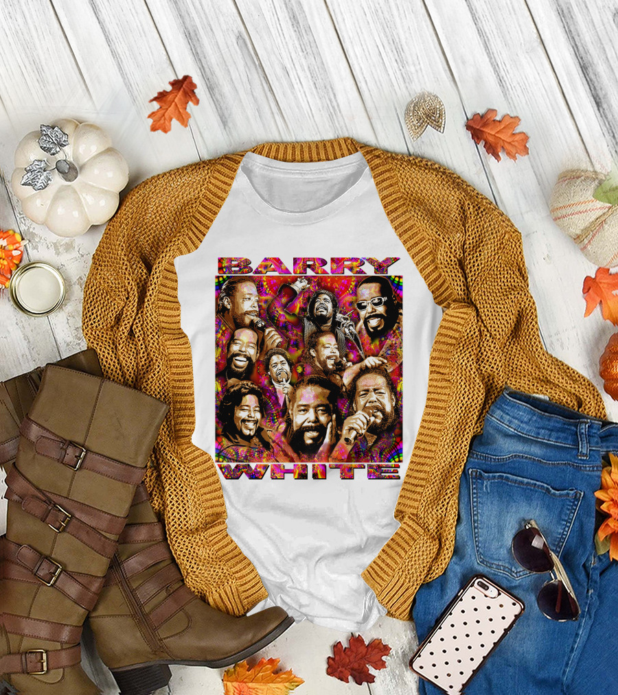 BARRY WHITE 31 Collage of Iconic Vocal Performances T-Shirt