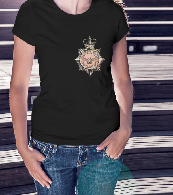 Saxon Strong Arm Of The Law Badge With Crown And Eagle Emblem T-Shirt