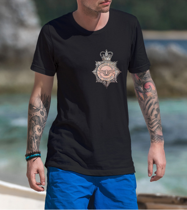 Saxon Strong Arm Of The Law Badge With Crown And Eagle Emblem T-Shirt