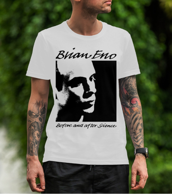 Brian Eno Before And After Science Album Face Black And White Profile T-Shirt