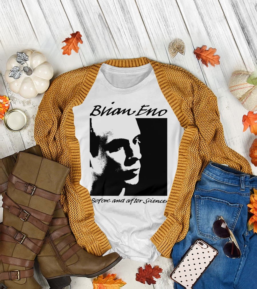 Brian Eno Before And After Science Album Face Black and White Profile T-Shirt