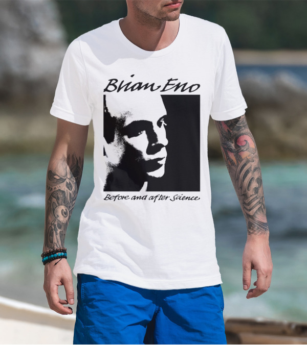 Brian Eno Before And After Science Album Face Black And White Profile T-Shirt