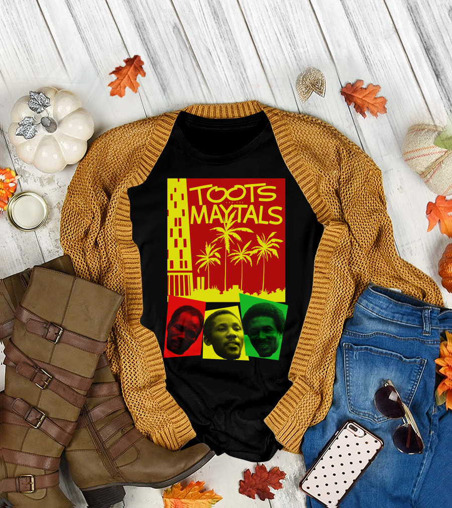 Toots and the Maytals Palm Trees and Faces in Red Yellow Green T-Shirt