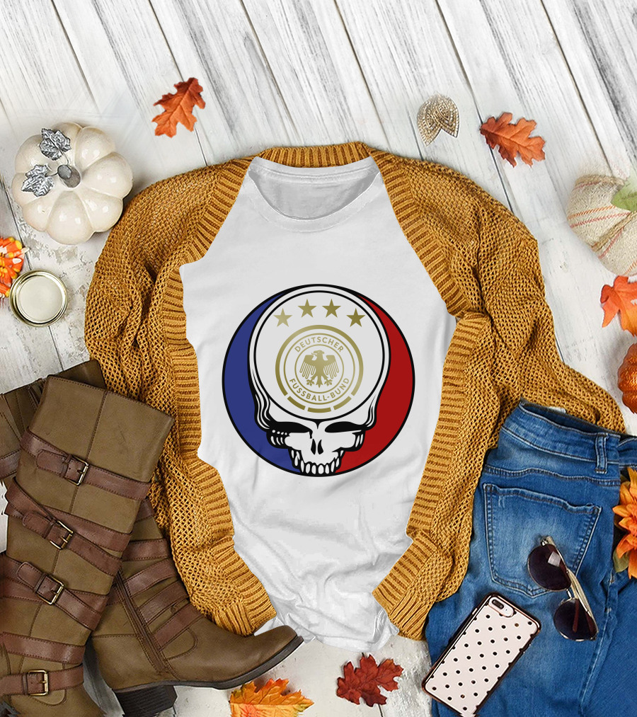 Germany Football Team Deutscher Fussball-Bund Grateful Dead Skull T-Shirt