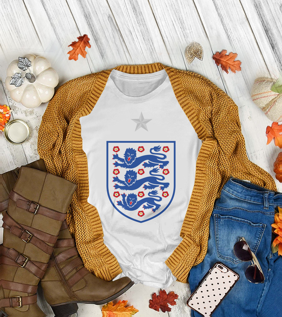 England National Football Team Shaw 3 Three Lions Emblem T-Shirt