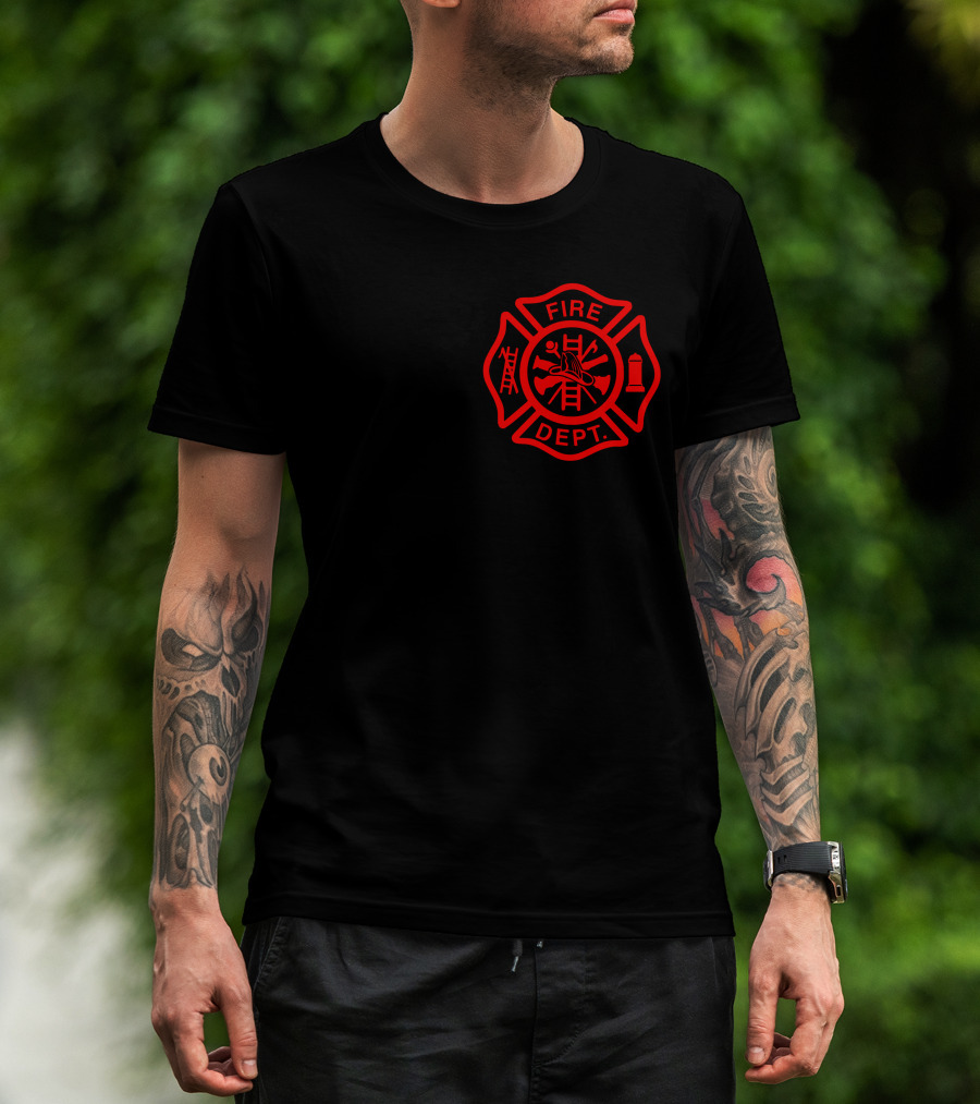 There Is A Her In Brotherhood Fire Dept Maltese Cross T-Shirt