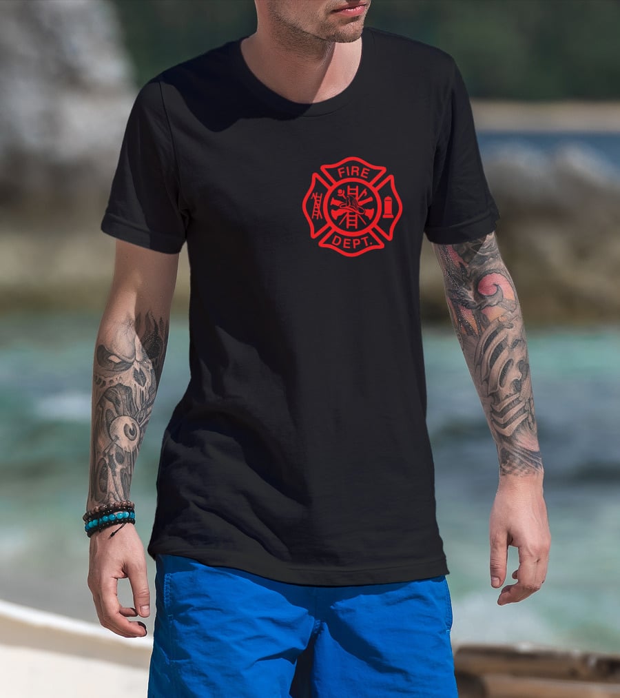 There Is A Her In Brotherhood Fire Dept Maltese Cross T-Shirt
