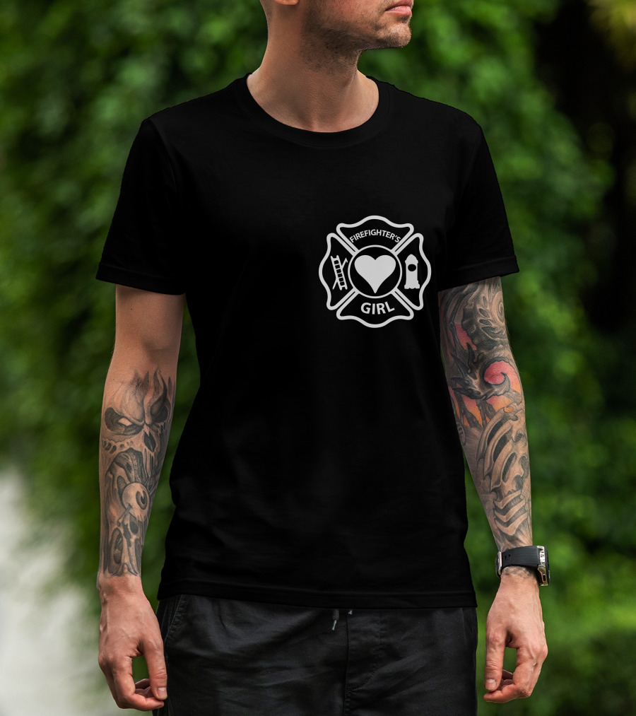 Firefighter's Girl Text With Firefighter T-Shirt