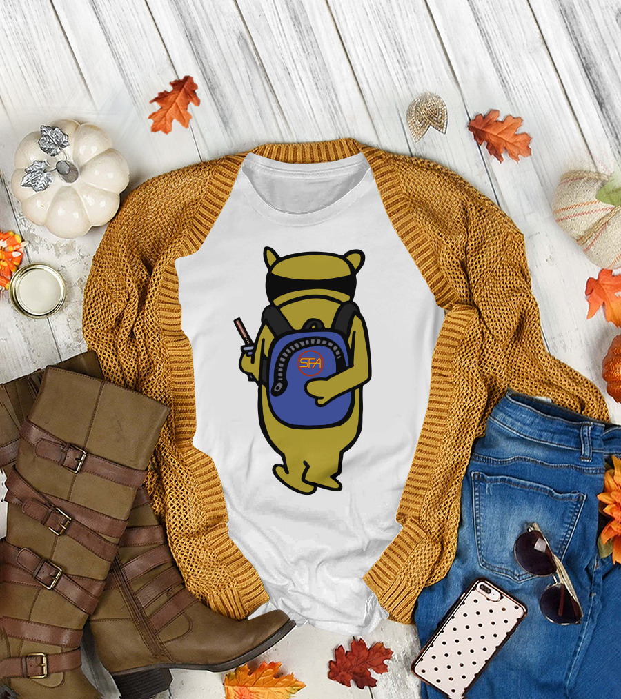 SFA Radiator Backpack Bear with Blue and Orange T-Shirt