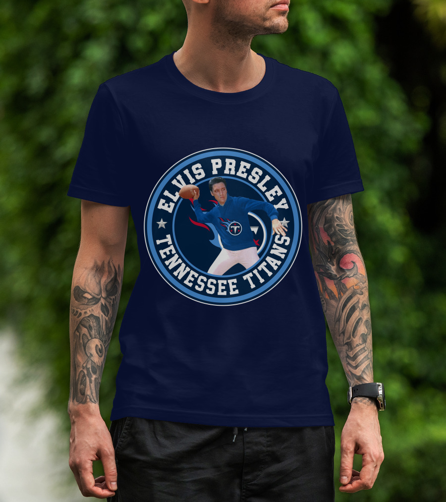 Elvis Presley Tennessee Titans Football T-Shirt