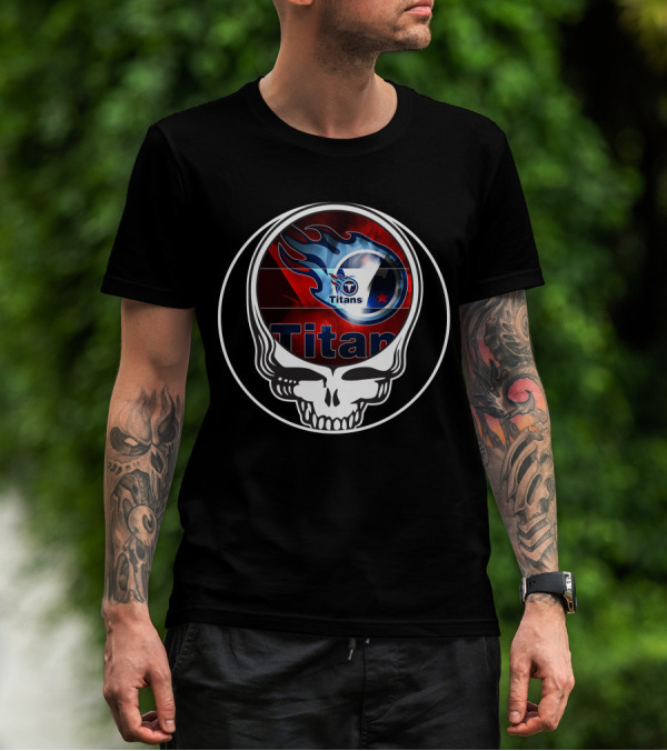 Tennessee Titans Skull Logo Fusion T-Shirt