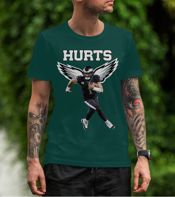 Hurts Eagles Quarterback Wings Football T-Shirt