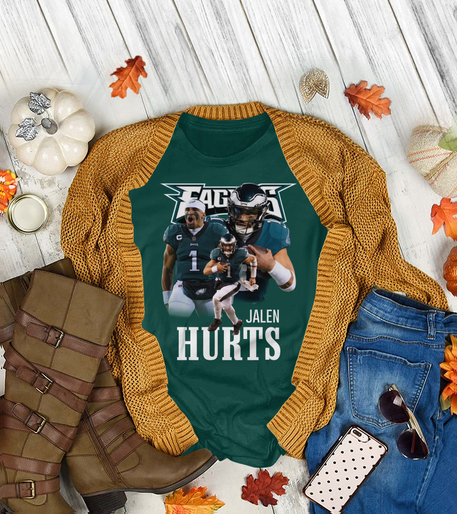 Eagles JH 01 Quarterback Trio Football Highlight T-Shirt