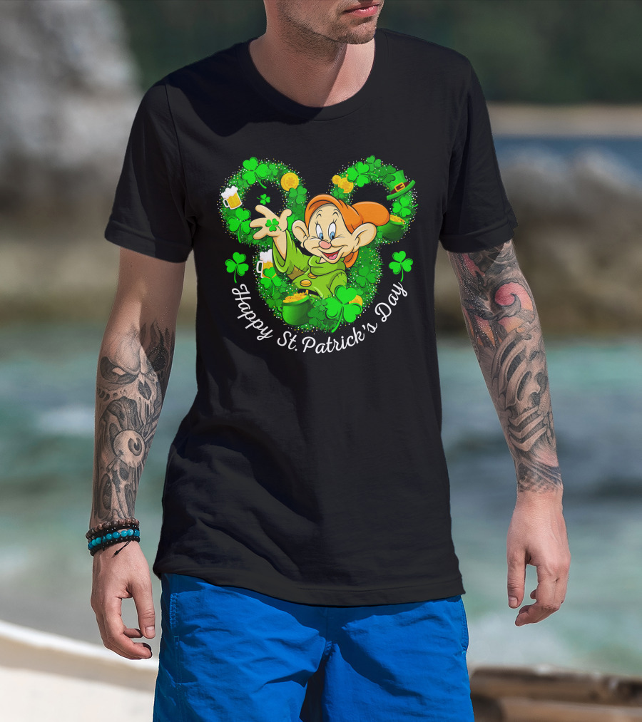 Happy St. Patrick's Day Dopey Shamrock Celebration T-Shirt