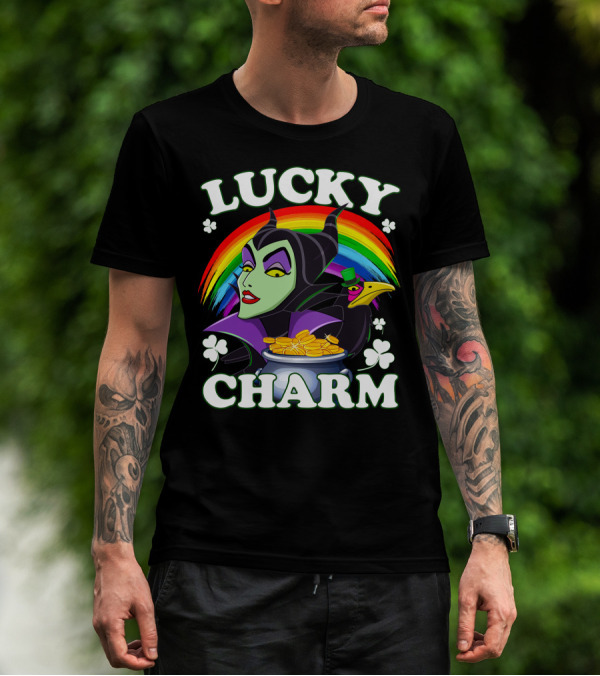 Lucky Charm Maleficent Rainbow Pot Of Gold T-Shirt